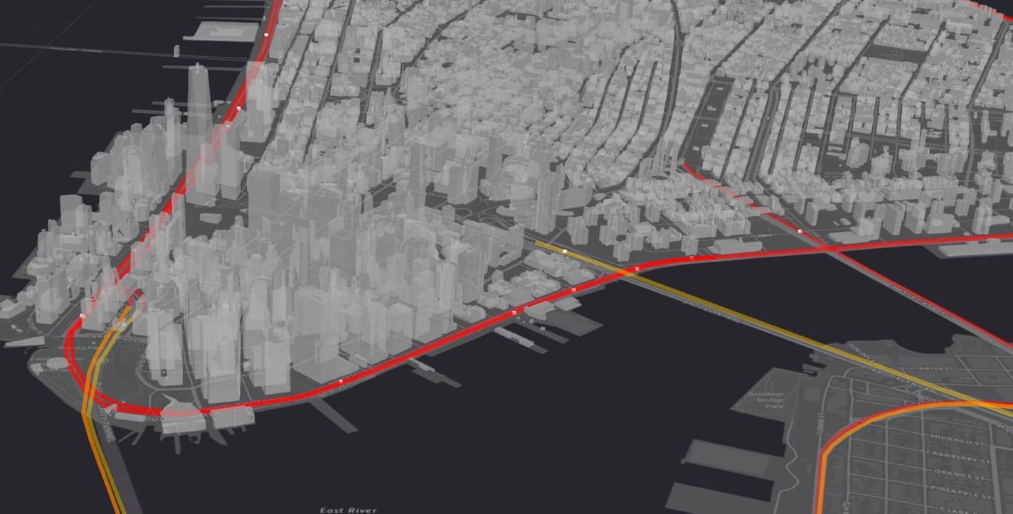This is a static capture of a map that was built to support the Vision Zero Initiative in New York City