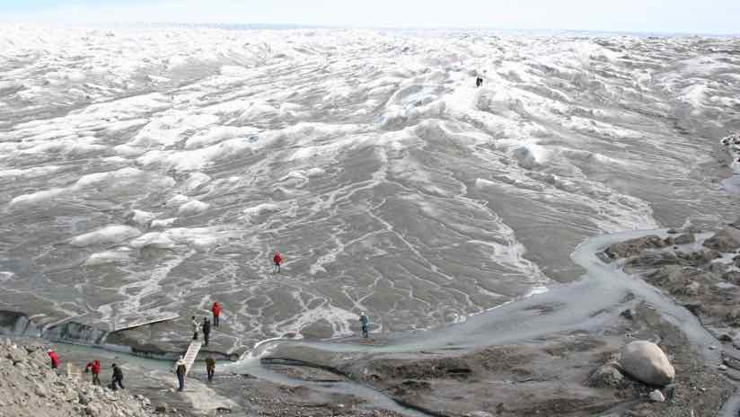 Greenland visitors on the ice